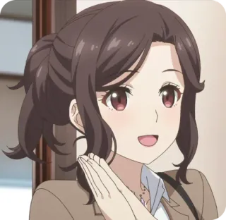 😀 2254d1eb anime, kobieta, kreskówka, uśmiech whatsapp sticker