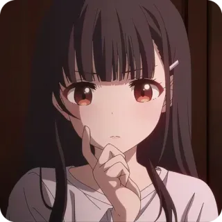 🤔 80d12ee2 anime, dziewczyna, kreskówka, portret whatsapp sticker