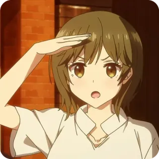 🫡 dbf788cd Anime, Dziewczyna, Salut, Kreskówka, Postać whatsapp sticker