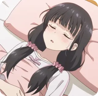 😴 e09e31fd anime, śpiąca, dziewczyna, kreskówka, słodki, relaksujący, piżama whatsapp sticker