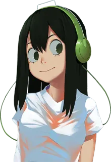🙂 34bfffb9 Tsuyu Asui My Hero Academia Anime, My Hero Academia, Tsuyu Asui, Froppy, Personagem telegram sticker