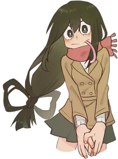🍂 b8139361 Tsuyu Asui My Hero Academia Anime, My Hero Academia, Tsuyu Asui, Froppy, Personagem, Desenho animado telegram sticker
