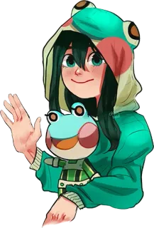 👋 c6533746 Tsuyu Asui My Hero Academia Anime, Sapo, Herói, Kawaii, Mangá, Fofo telegram sticker