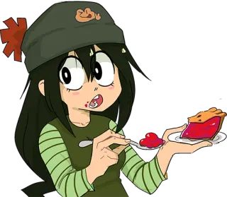🍰 f358ffa6 Anime, Desenho animado, Comida, Torta, Sobremesa, Fatia, Personagem telegram sticker