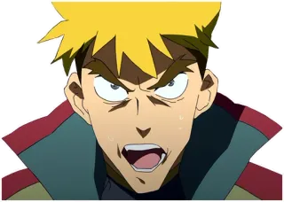 🤬 376f8a21 anime, angry, male, shouting, character whatsapp sticker