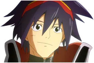 🙂 7e71b7c1 Kamina Tengen Toppa Gurren Lagann anime, manga, cartoon, smiling, leader whatsapp sticker