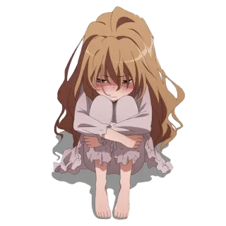 😔 226098a8 Taiga Aisaka Toradora! Anime, Triste, Fofo, Garota, Sozinho/a whatsapp sticker