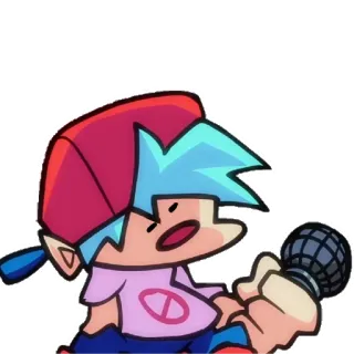 😮 d0527e28 Boyfriend Friday Night Funkin' video game, musik, ritme, penyanyi, mikrofon telegram sticker
