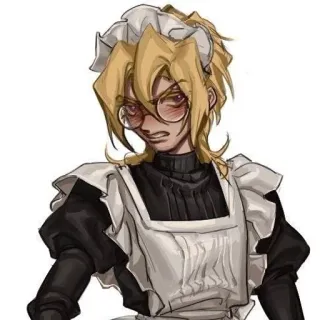 😏 a333164a 메이드, 애니메이션, 캐릭터, 안경, 그림, 볼터치 telegram sticker