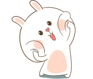 🐽 3fe93e9a 토끼, 귀여운, 만화, 동물, 행복한, 카와이 telegram sticker