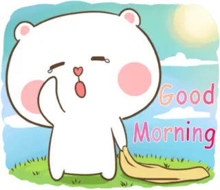 🐽 41ad5478 Good Morning 곰, 만화, 좋은 아침, 귀여운, 인사, 아침 telegram sticker