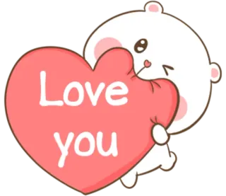 🐽 661c8024 Love you 사랑, 곰, 하트, 귀여운, 인사, 만화 telegram sticker