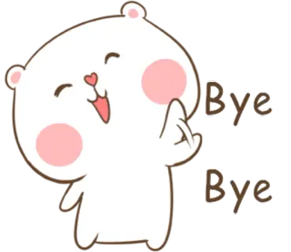 🐽 695afd79 Bye Bye 곰, 귀여운, 손 흔드는, 작별, 안녕 telegram sticker