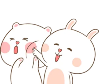 🐽 951089b1 만화, 동물, 귀여운, 토끼, 행복한, 우정 telegram sticker