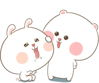 🐽 c0c9d5a2 귀여운, 토끼, 곰, 만화, 우정, 행복한 telegram sticker