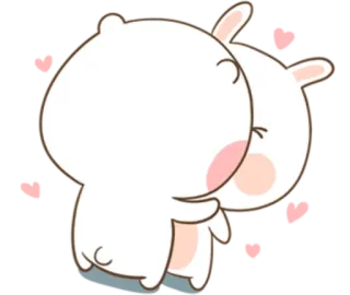 🐽 cff0fd34 만화, 토끼, 포옹, 귀여운, 동물 telegram sticker