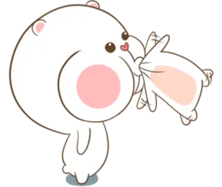 🐽 e056acaf 곰, 만화, 귀여운, 동물, 카와이, 베개 telegram sticker