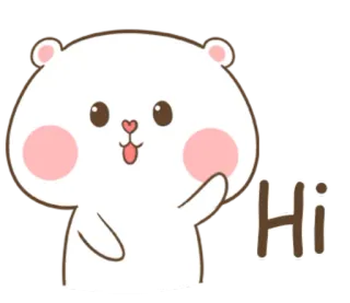 🐽 f0917653 Hi 귀여운, 곰, 손 흔드는, 인사, 친절한, 안녕, 만화 telegram sticker