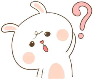 🐽 13337c50 bunny, rabbit, question, confused, cute, cartoon, sticker telegram sticker