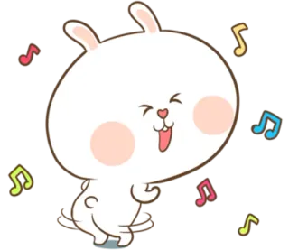 🐽 cb7bbcab rabbit, bunny, music, dancing, cartoon, cute, happy telegram sticker