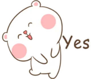 😊 083ee487 Yes น่ารัก, หมี, การ์ตูน, ใช่, บวก telegram sticker