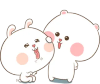 😊 0cc538ad น่ารัก, การ์ตูน, สัตว์, กระต่าย, หมี, สติกเกอร์ telegram sticker