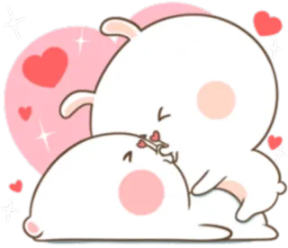 😘 142ed8c4 กระต่าย, ความรัก, จูบ, น่ารัก, หัวใจ, แอนิเมชัน, การ์ตูน telegram sticker