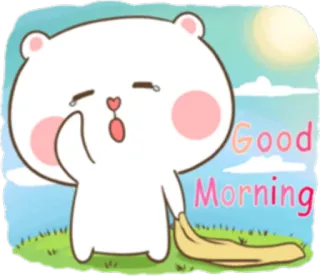😴 1bda11b1 Good Morning อรุณสวัสดิ์, น่ารัก, หมี, คาวาอิ, เช้า, ทักทาย telegram sticker