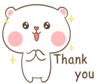 😊 752951bd Thank you ขอบคุณ, หมี, น่ารัก, ขอบคุณ, ประกาย, สัตว์ telegram sticker