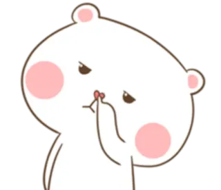 😐 7899a557 น่ารัก, หมี, สติกเกอร์, การ์ตูน, สัตว์, สีขาว telegram sticker