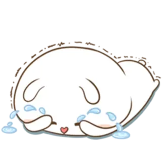 😭 9201a4fb ร้องไห้, เศร้า, น่ารัก, การ์ตูน, สีขาว, น้ำตา, สัตว์ telegram sticker