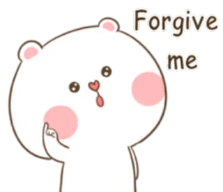 ☹ aa103436 Forgive me ขอโทษ, น่ารัก, ให้อภัย, หมี, คำขอ, การ์ตูน, อารมณ์ telegram sticker