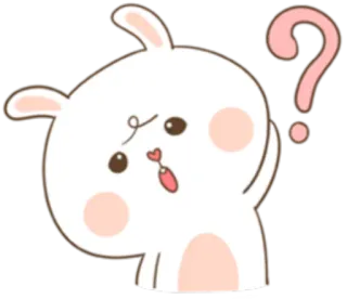 🤔 bb40d116 กระต่าย, คำถาม, สับสน, น่ารัก, สัตว์, กระต่าย, กำลังคิด telegram sticker