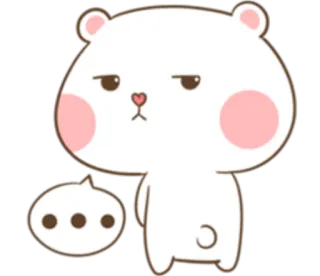 😒 daf39a54 น่ารัก, หมี, กำลังคิด, อิโมจิ, สติกเกอร์ telegram sticker