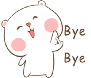 😊 f6076335 Bye Bye การ์ตูน, สัตว์, น่ารัก, หมี, โบกมือ, ลาก่อน telegram sticker
