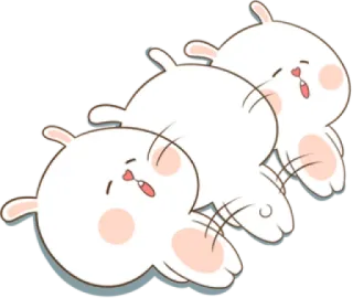 😌 c450077b lapin, lapinou, mignon, dessin animé, animal, endormi, kawaii telegram sticker
