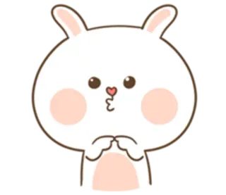 😙 dabde0e7 น่ารัก, กระต่าย, กระต่าย, สัตว์, คาวาอิ, การ์ตูน whatsapp sticker