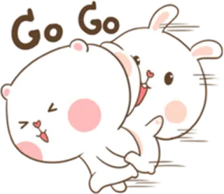 ❤ f433270f Go Go กระต่าย, น่ารัก, การ์ตูน, สัตว์, คาวาอิ whatsapp sticker