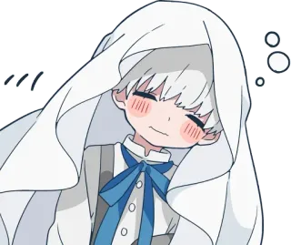 😪 02a72f33 Anime, Dễ thương, Manga, Tóc trắng, Đang ngủ, Đỏ mặt telegram sticker