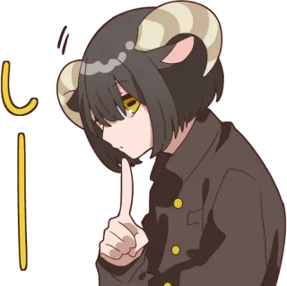 🤫 1f1697b1 しー Anime, Sừng, Suỵt, Yên lặng, Ác quỷ, Ngón tay, Nhân vật, Manga telegram sticker
