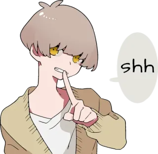 😁 cfd2b8e8 shh yên lặng, suỵt, im lặng, anime, manga, ngón tay telegram sticker