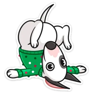 🙃 50ac731c dog, cartoon, animal, cute, playful, sweater, bull terrier telegram sticker