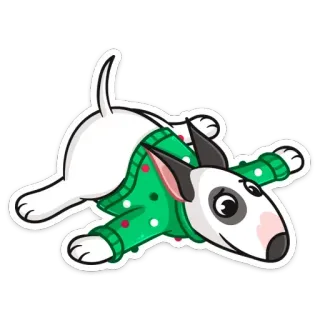 ☹️ c075e2f7 dog, bull terrier, animal, cartoon, sticker, sweater, cute telegram sticker