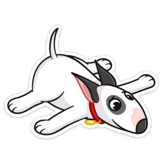😒 016f1c57 สุนัข, สัตว์, บูลล์เทอร์เรีย, สัตว์เลี้ยง, การ์ตูน telegram sticker