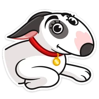☺️ 4d3cefae หมา, บูลล์ เทอร์เรีย, สัตว์, สัตว์เลี้ยง, การ์ตูน telegram sticker
