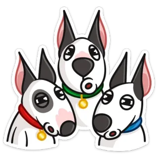 😯 5fe6be27 สุนัข, บูลล์เทอร์เรีย, การ์ตูน, สัตว์, สัตว์เลี้ยง telegram sticker