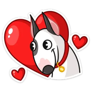 ❤️ 7435cfce หมา, หัวใจ, บูลล์ เทอร์เรีย, ความรัก, สัตว์เลี้ยง, สัตว์ telegram sticker