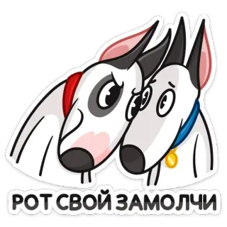😡 861336ae РОТ СВОЙ ЗАМОЛЧИ หมา, บูลล์เทอร์เรีย, การ์ตูน, สัตว์, สัตว์เลี้ยง telegram sticker