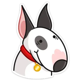 ☺️ 9e44bf94 หมา, บูลล์ เทอร์เรีย, สัตว์, สัตว์เลี้ยง, การ์ตูน telegram sticker