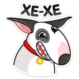 😃 beeb8d1a XE-XE สุนัข, บูลล์เทอร์เรีย, สัตว์, สัตว์เลี้ยง, การ์ตูน, ตลก telegram sticker